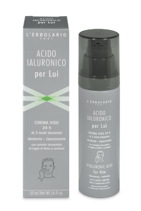 LErbolario Mens 24h 3-Hyaluronic Acids Mattifying Face Cream 50ml