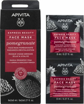 APIVITA Express Beauty Rejuvenation & Shine Mask with Pomegranate 6x2x8ml