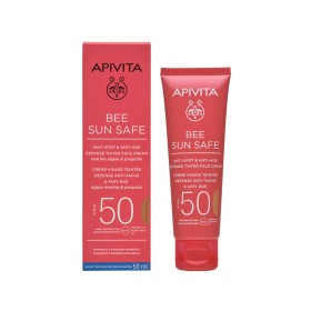 APIVITA Bee Sun Safe Face Cream Against Freckles And Wrinkles With Color-Golden Shade 50ml