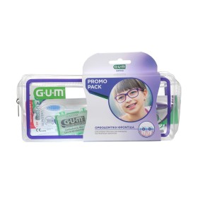 GUM Ortho Care Kit Toothbrush (124), Pre-cut Ortho Wax (723), AftaClear Gel (2400), Ortho Floss 3 in 1 (3220) - Green 5pcs
