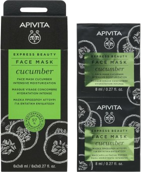 APIVITA Face Mask for Intensive Moisturization with Cucumber (pack 6x2x8ml)