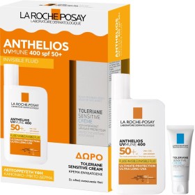 La Roche-Posay Anthelios UVMune 400 SPF50+ Invisible Fluide 50ml& FREE Toleriane Sensitive Protective Moisturiser 15ml
