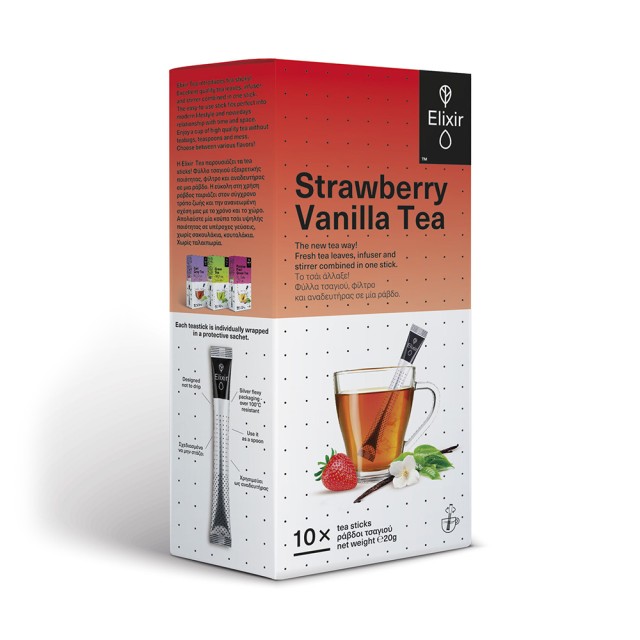 ELIXIR TEA Strawberry Vanilla Tea 10 tea sticks