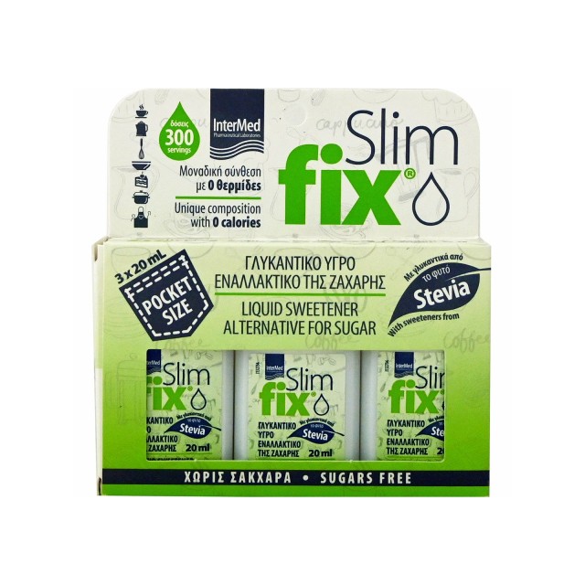 INTERMED Slim Fix Liquid Stevia Sweetener Pocket Size (3x20ML)