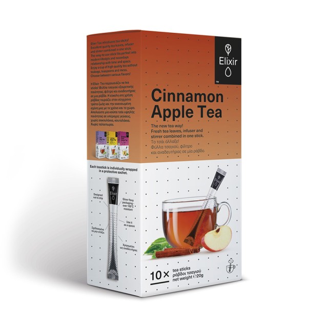 ELIXIR TEA Cinnamon Apple Tea 10 tea sticks
