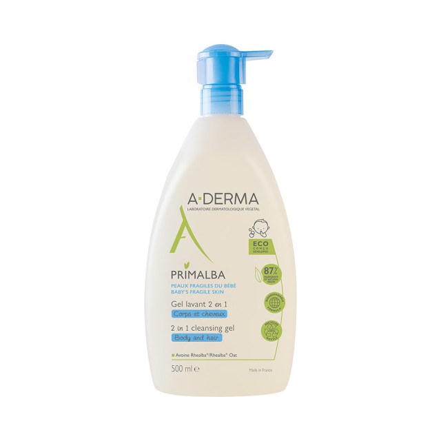 A-DERMA Primalba Cleansing Gel for Sensitive Baby Skin 500ml