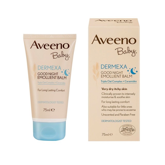 AVEENO Baby Dermexa Good Night Emollient Balm Soothing Body Cream for Night 75ml