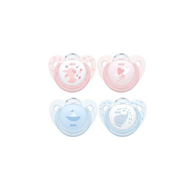 NUK Silicone Orthodontic Pacifier for 0-6 months Baby Rose & Blue with Case