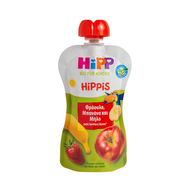 HIPP Fruit pulp strawberry, banana, apple 100gr
