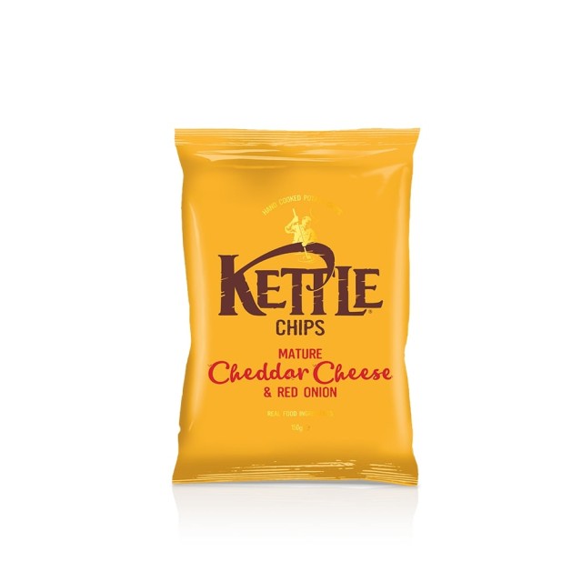 KETTLE Chips cheddar & red onion 150gr