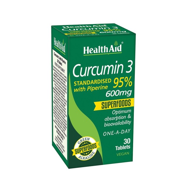 HEALTH AID Curcumin 3 - Turmeric & Piperine 30 Tabs