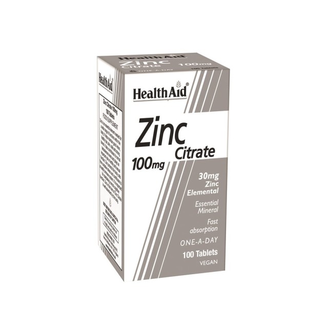 HEALTH AID Zinc Citrate 100Mg 100 Tabs