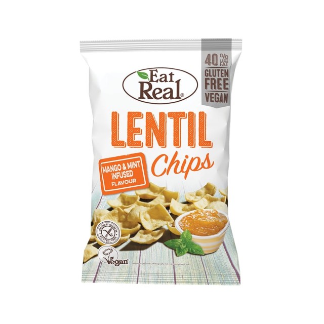 EAT REAL Chips lentil mint / mango 113gr
