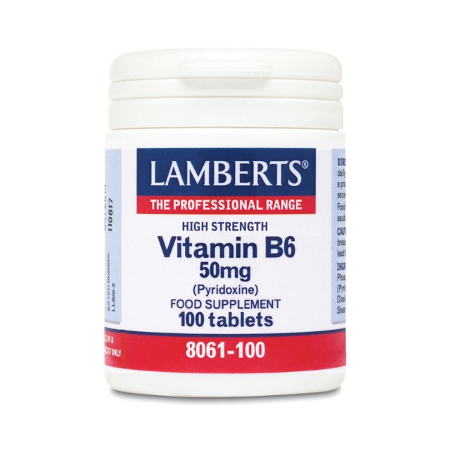 LAMBERTS B6 - 50mg (Pyridoxine) 100 tablets