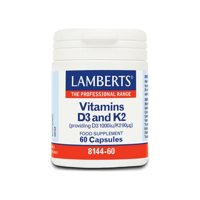 LAMBERTS Vitamin D3 1000iu & K2 90mg 60 capsules