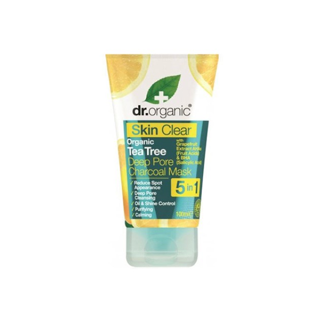 DR. ORGANIC Skin Clear Organic Tea Tree Deep Pore Charcoal Mask 100ml