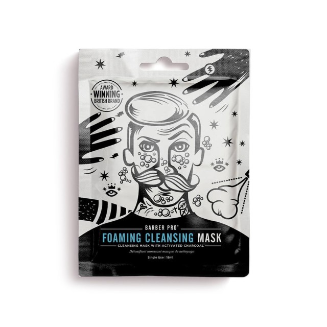 BARBER PRO Foaming Cleansing Mask (bubbling cleansing mask with activated charcoal)