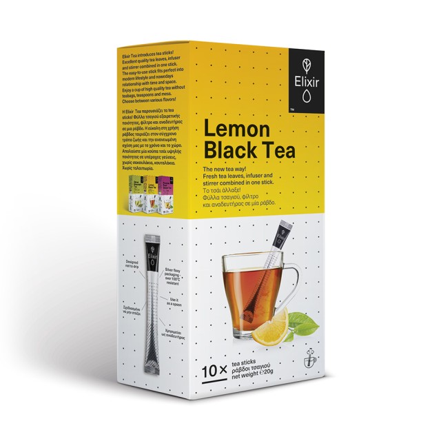 ELIXIR TEA Lemon Black Tea 10 tea sticks