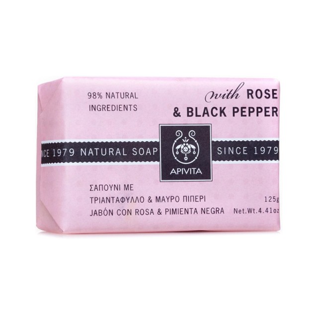 APIVITA Natural Soap with Rose & Black Pepper 125gr