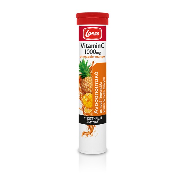 LANES Vitamin C 1000mg + Pineapple - 20 effervescent tablets (tube).