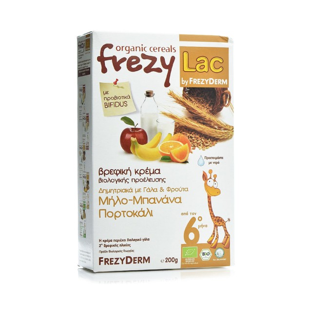 FREZYDERM Frezylac Baby Cream Cereals with Milk & Fruit 200gr