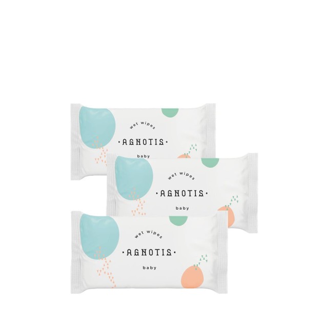 AGNOTIS Baby Hypoallergenic Baby Wipes without Parabens & Alcohol 3x70pcs