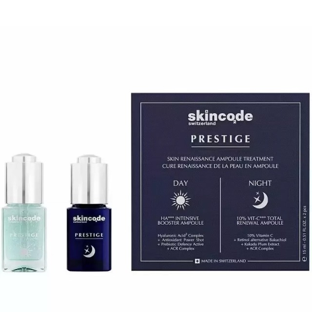 SKINCODE Prestige Skin Renaissance Ampoule Treatment Day 15ml + Skin Renaissance Ampoule Treatment Night 15ml