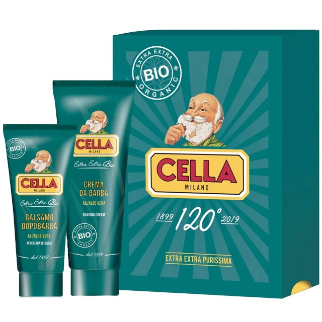 CELLA MILANO Aloe Organic Shaving Gift Set Shaving Cream Aftershave Balm