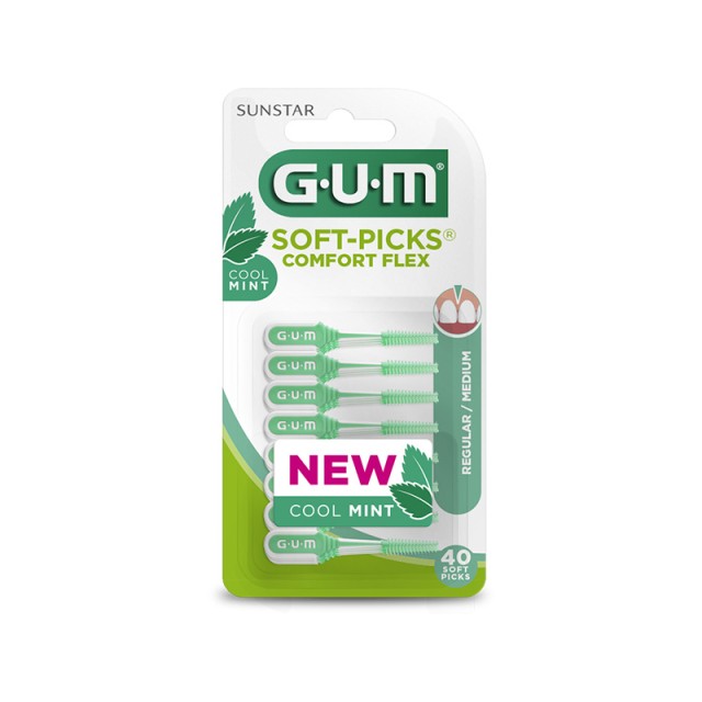 GUM Soft Picks Comfort Flex 670 Cool Mint Medium 40pcs