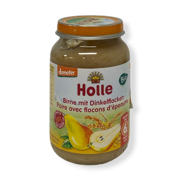 HOLLE Pear & dingel flakes from 6 months in a jar 190gr
