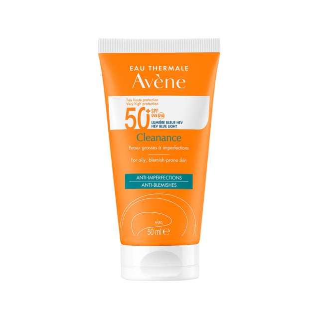 AVENE Cleanance Solaire Face Sunscreen SPF50+ for Sensitive Oily Skin with Blemishes 50ml
