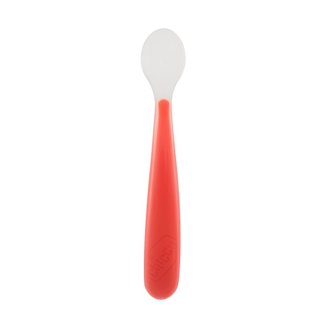 CHICCO Soft Silicone Spoon 6m + Red