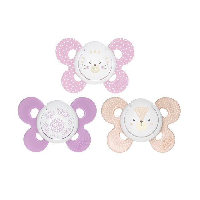 CHICCO Pacifier COMFORT, 0-6m, 2pcs, Pink with case