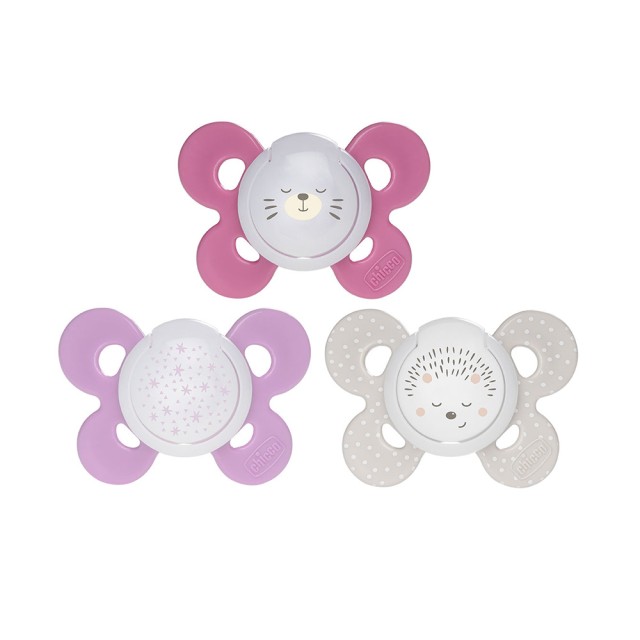CHICCO Pacifier COMFORT, 16-36m, 2pcs, Pink with case