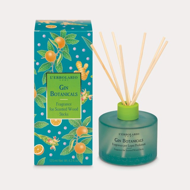 LErbolario Gin Botanicals Fragrance for Scented Wood Sticks  125ml