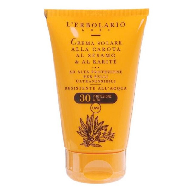 LErbolario Karite Solare Crema Con Carota Sesamo e Karite SPF 30 TRAVEL SIZE 75ml