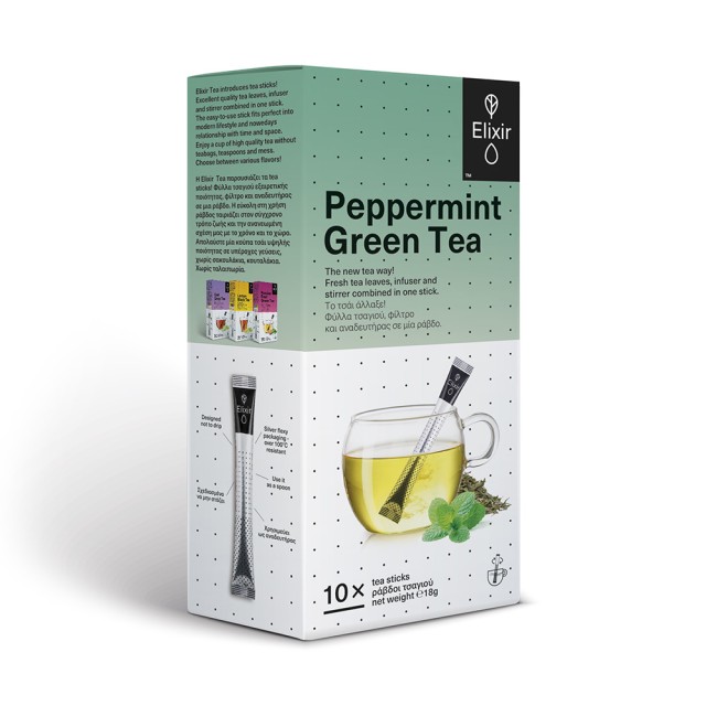 ELIXIR TEA Peppermint Green Tea 10 teaspoons