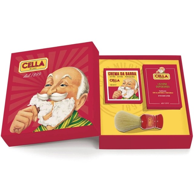 CELLA MILANO Total Shaving Gift Box Set Shaving Cream Bowl Aftershave Lotion Shaving Brush