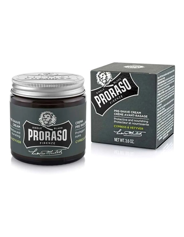 PRORASO Pre-Shave Cream Cypress & Vetyver 100ml (3,6oz.)