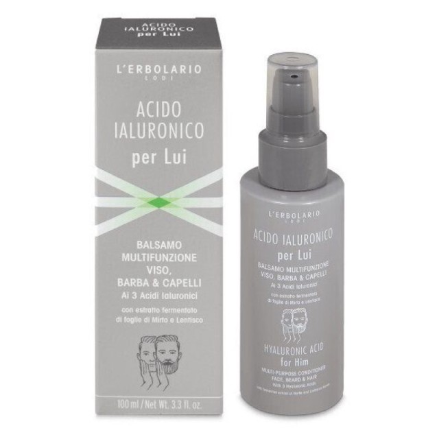 L Erbolario Hyaluronic Acid for Him Multi-Purpose Conditioner (100ml) - Mens 3 in 1 Multi-Purpose Conditioner